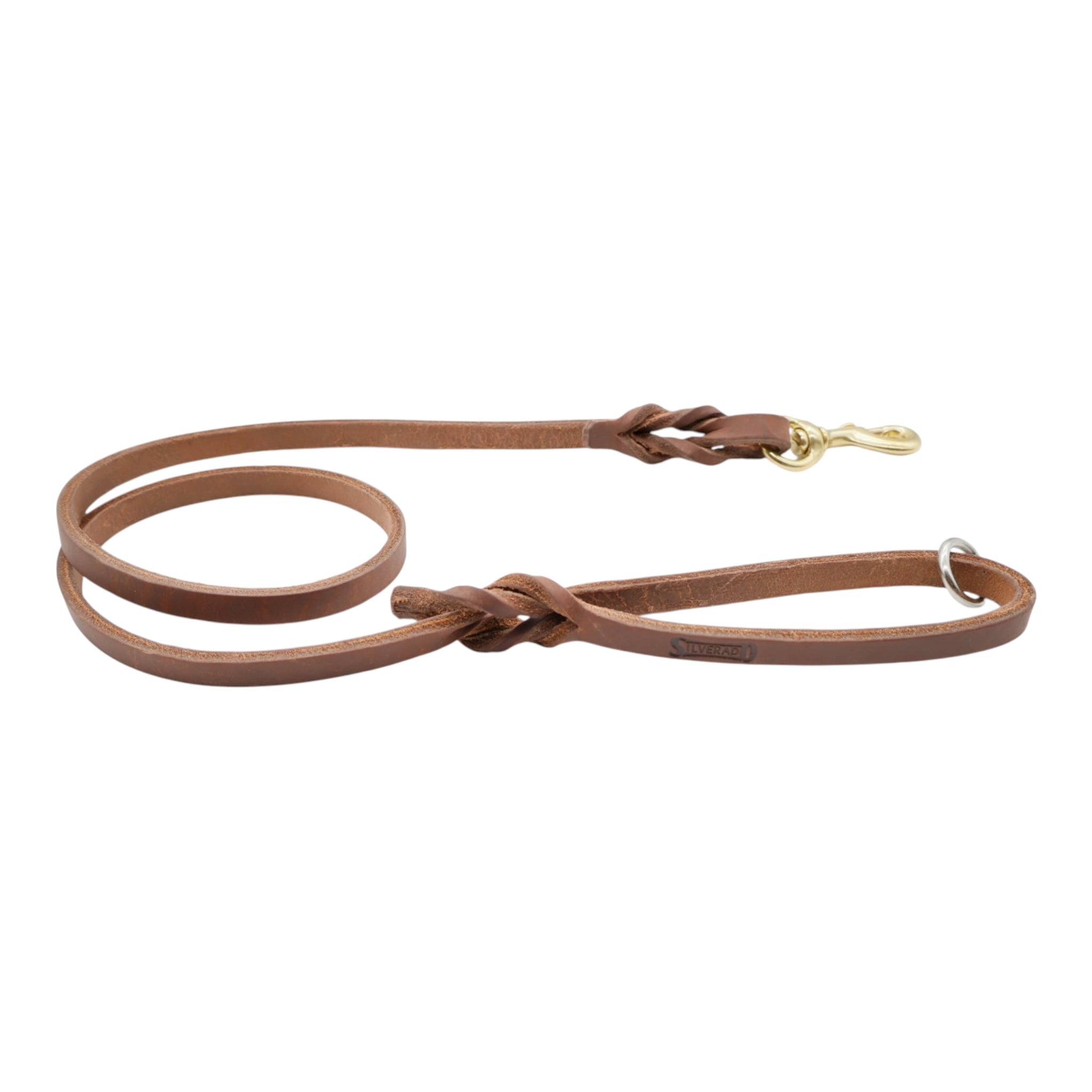 Correa de Manejo para Perro de Piel con Bandola de Bronce, 1cm x 1.20m / 1.80m