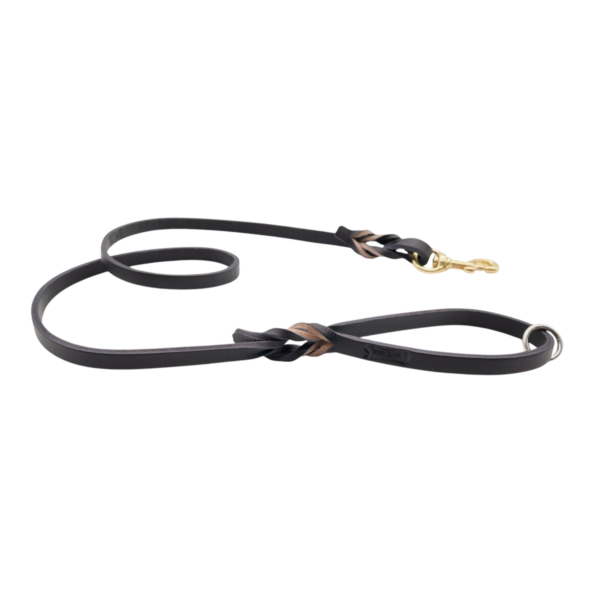 Correa de Manejo para Perro de Piel con Bandola de Bronce, 1cm x 1.20m / 1.80m