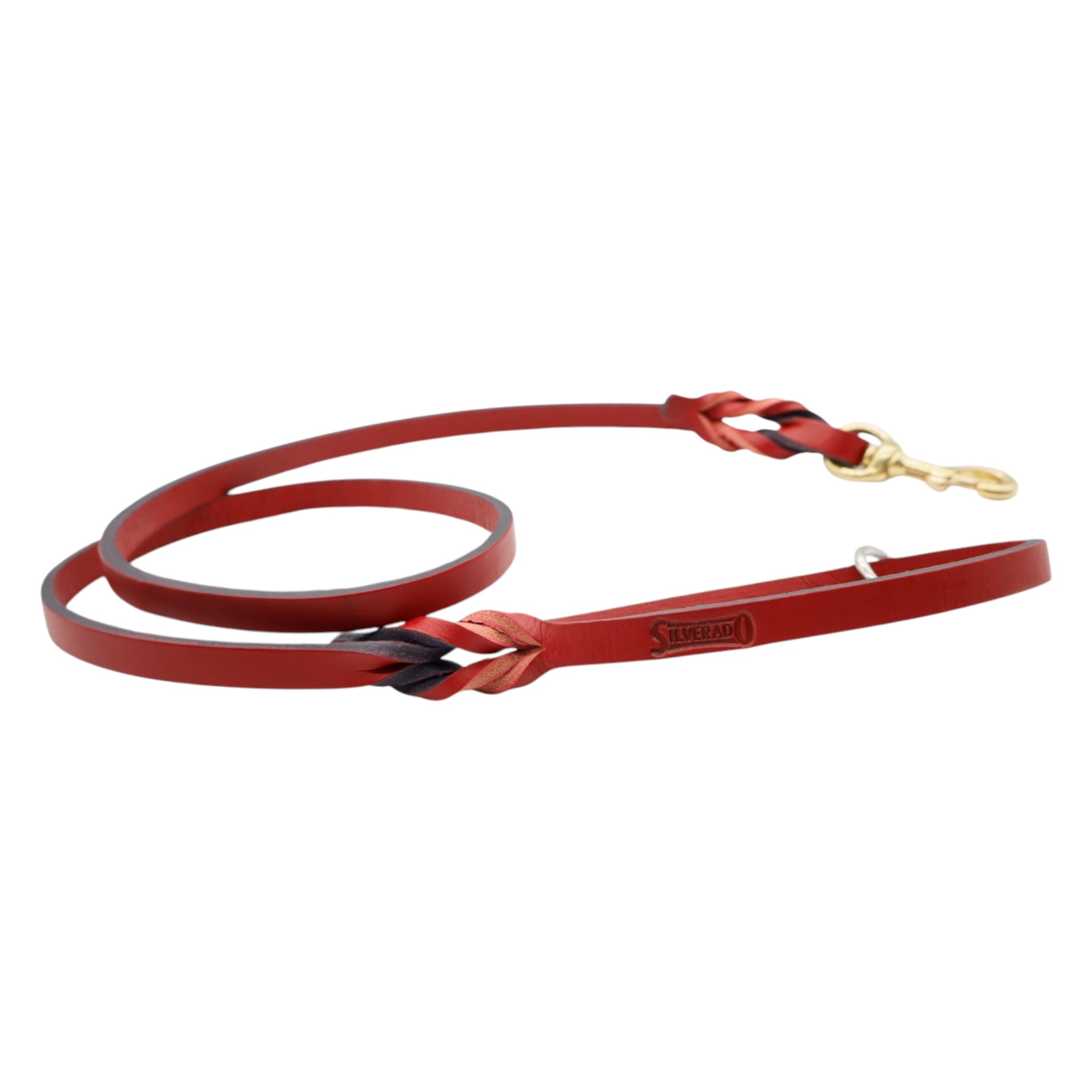 Correa de Manejo para Perro de Piel con Bandola de Bronce, 1cm x 1.20m / 1.80m
