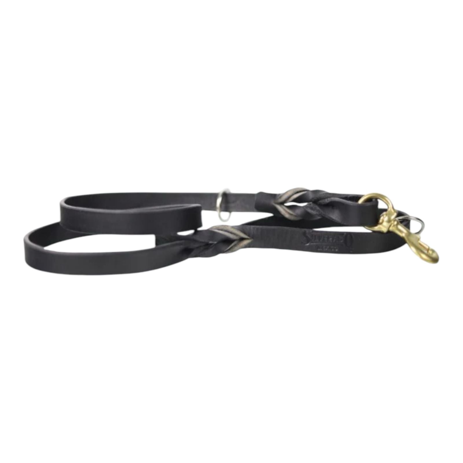 Correa de Entrenamiento para Perro de Piel con Bandola de Bronce, 2cm x 1.20m / 1.80m