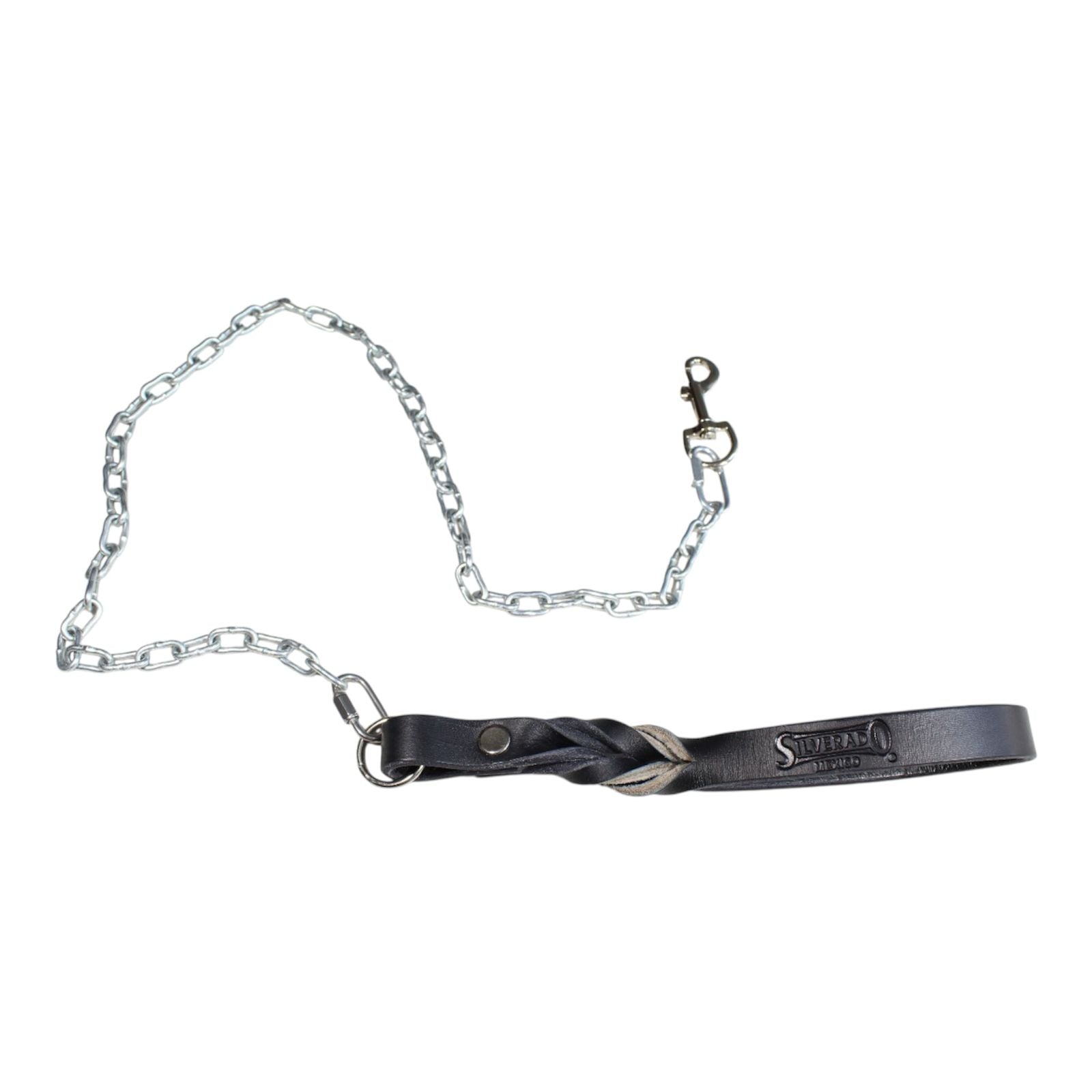 Cadena de Paseo para Perro de Metal con Asa de Piel, 3mm