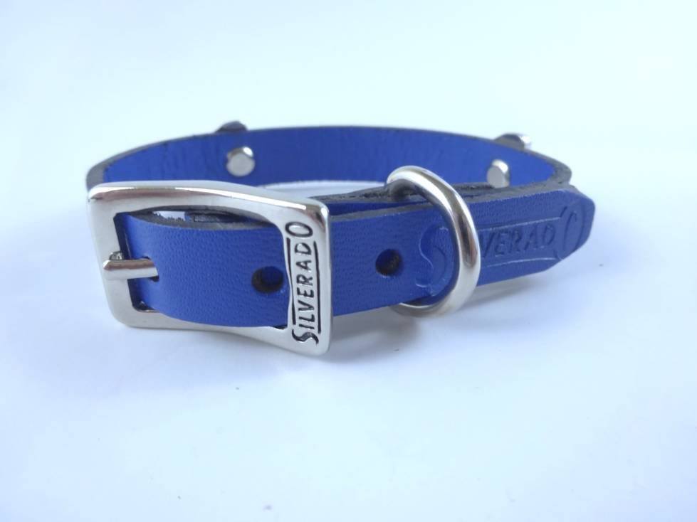 Collar con Aplicación Metálica Huella para Perro de Piel, 1cm de ancho