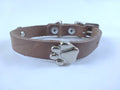 Collar con Aplicación Metálica Huella para Perro de Piel, 1cm de ancho