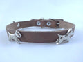 Collar con Aplicación Metálica Perro de Piel, 1cm de ancho