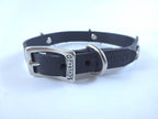 Collar con Aplicación Metálica Perro de Piel, 1cm de ancho