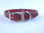 Collar con Aplicación Metálica Perro de Piel, 1cm de ancho