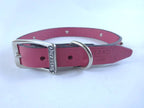 Collar con Aplicación Metálica Huella para Perro de Piel, 2cm de ancho