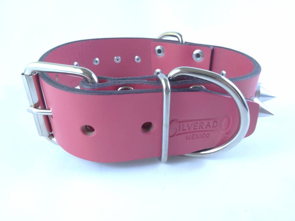 Collar con Picos para Perro de Piel, 5cm de ancho