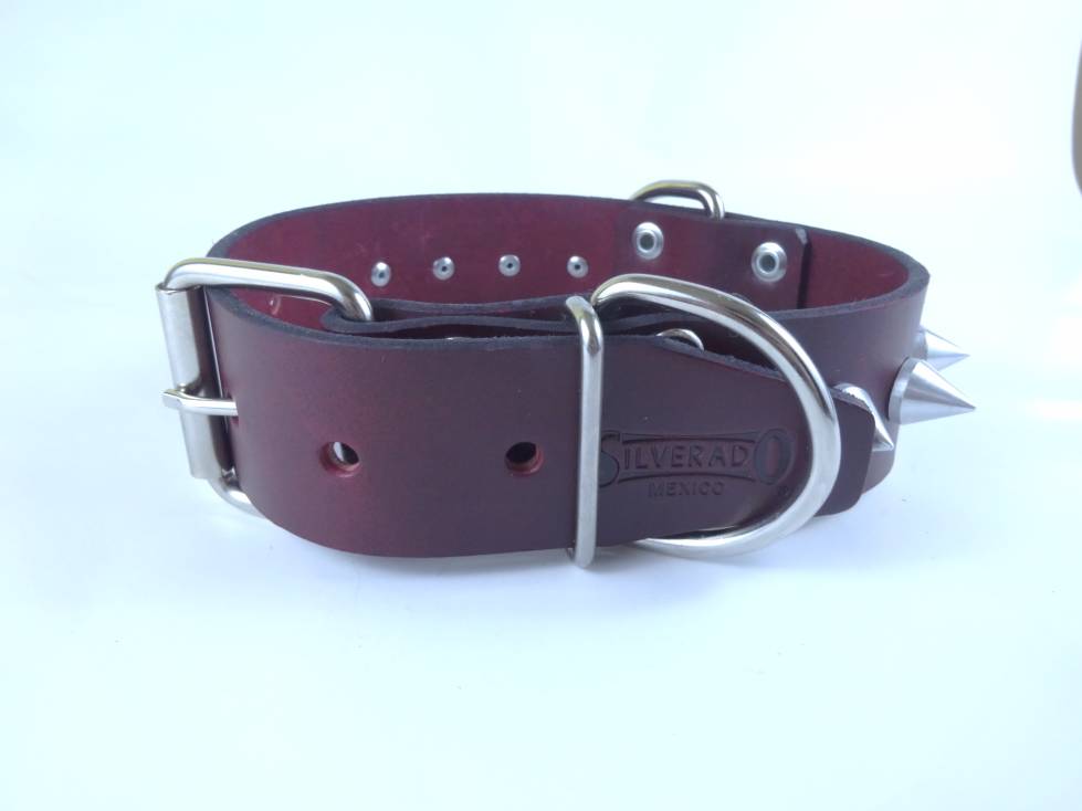 Collar con Picos para Perro de Piel, 5cm de ancho