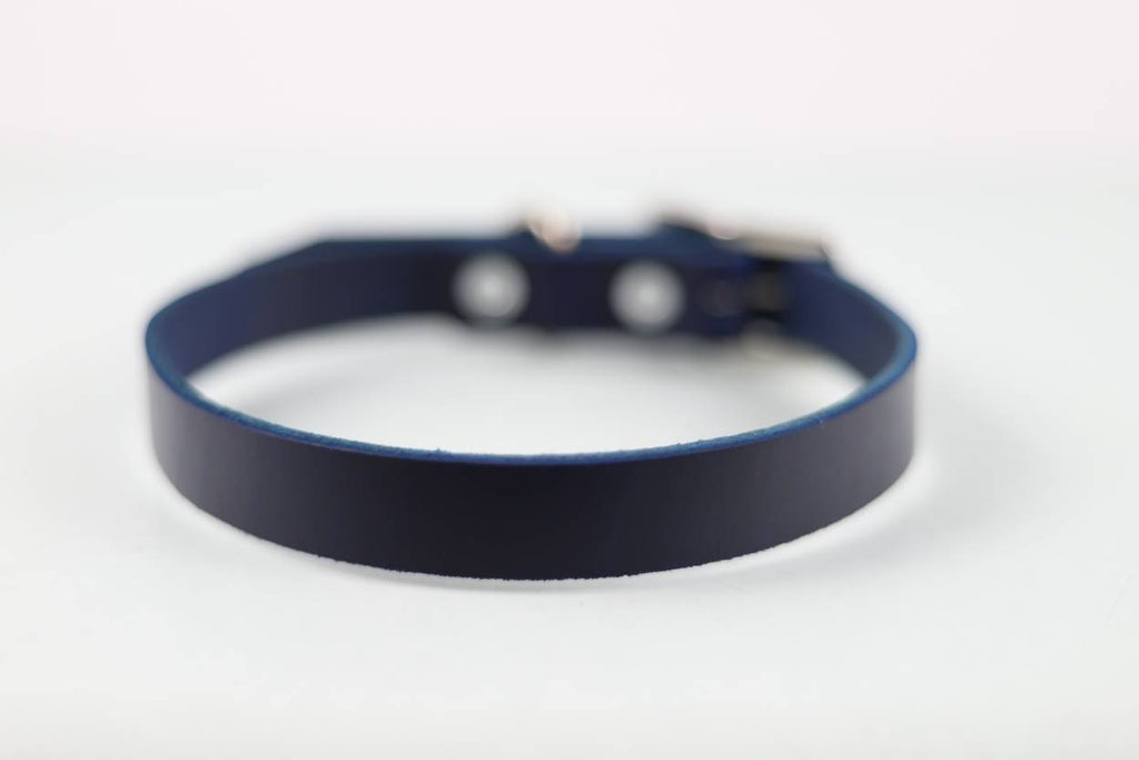 Collar Liso para Perro de Piel, 2cm de ancho