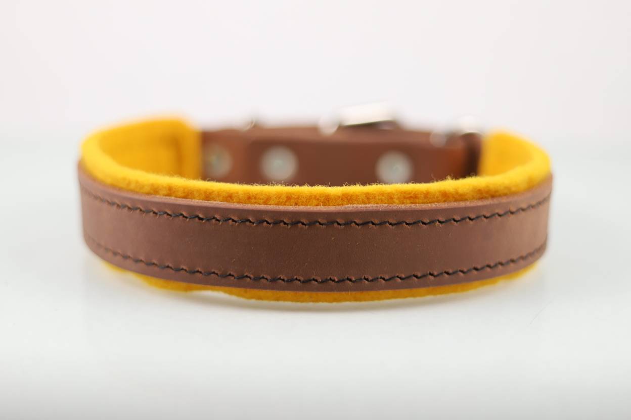 Collar de Agitación con Fieltro para Perro de Piel, 3cm de ancho
