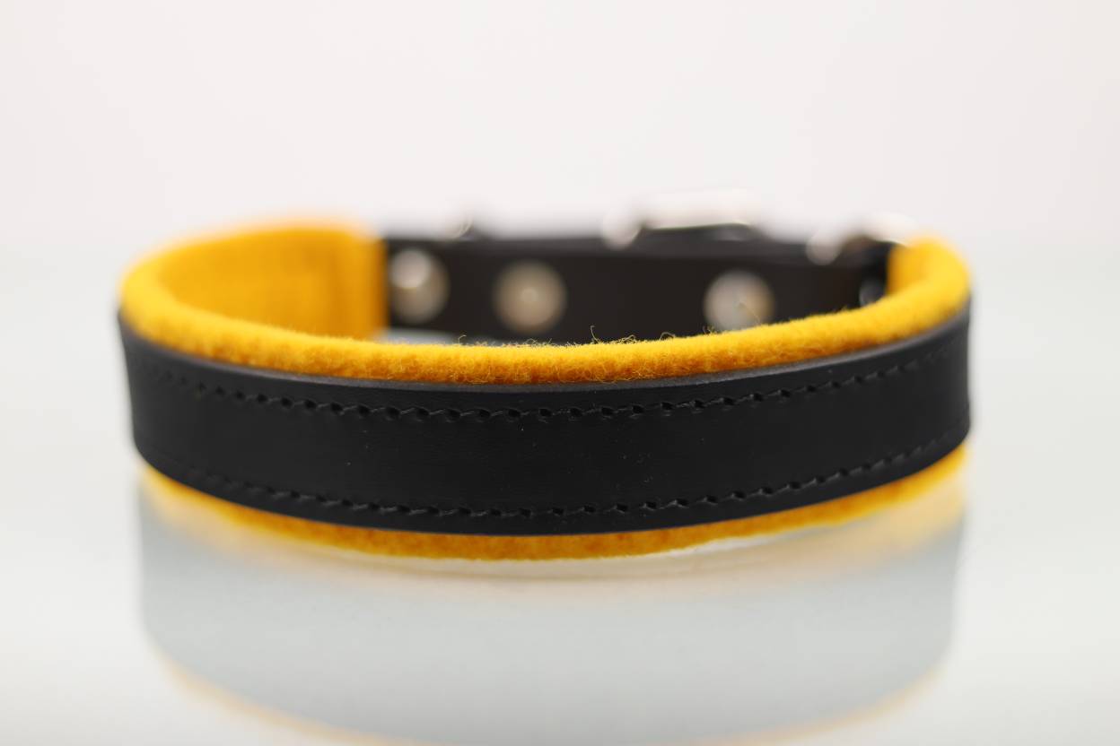 Collar de Agitación con Fieltro para Perro de Piel, 3cm de ancho