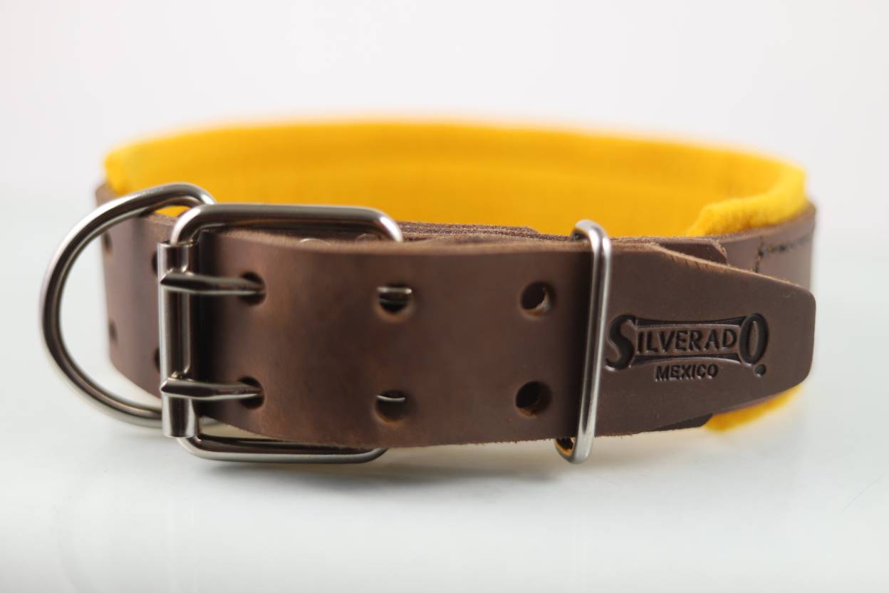 Collar de Agitación con Fieltro para Perro de Piel, 5cm de ancho