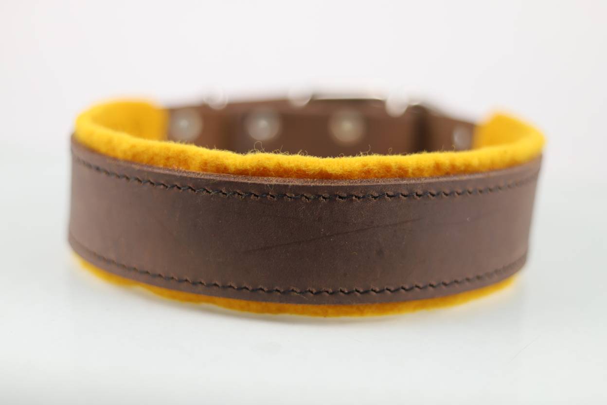 Collar de Agitación con Fieltro para Perro de Piel, 5cm de ancho