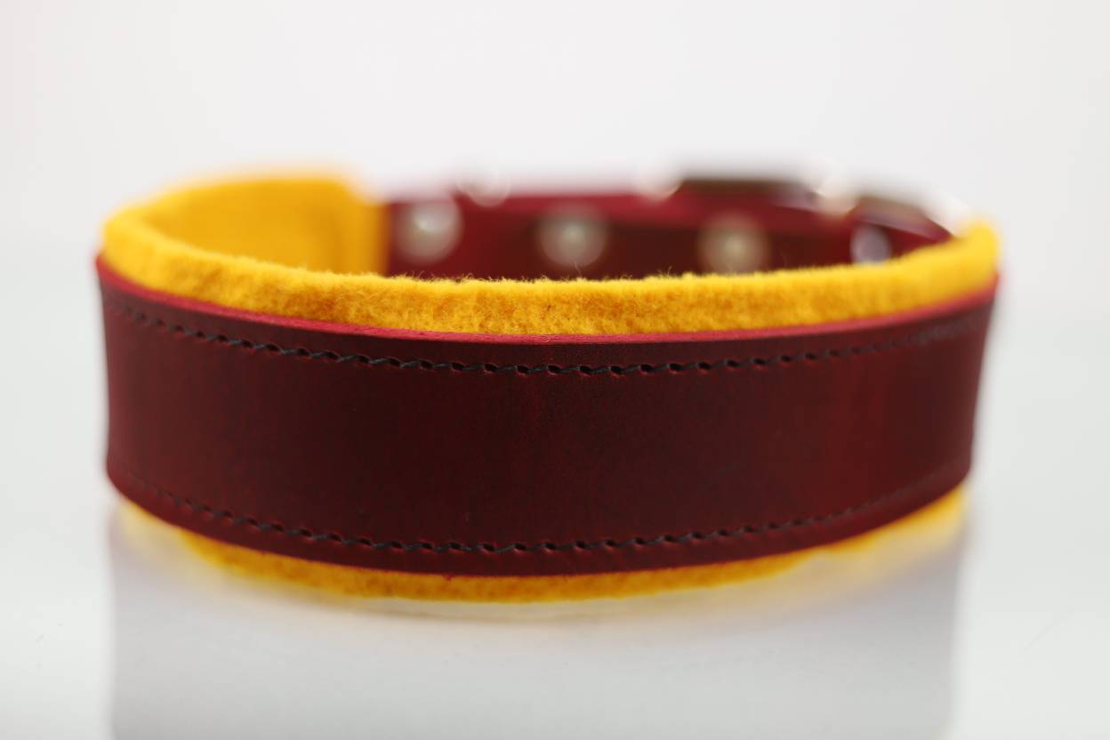 Collar de Agitación con Fieltro para Perro de Piel, 5cm de ancho