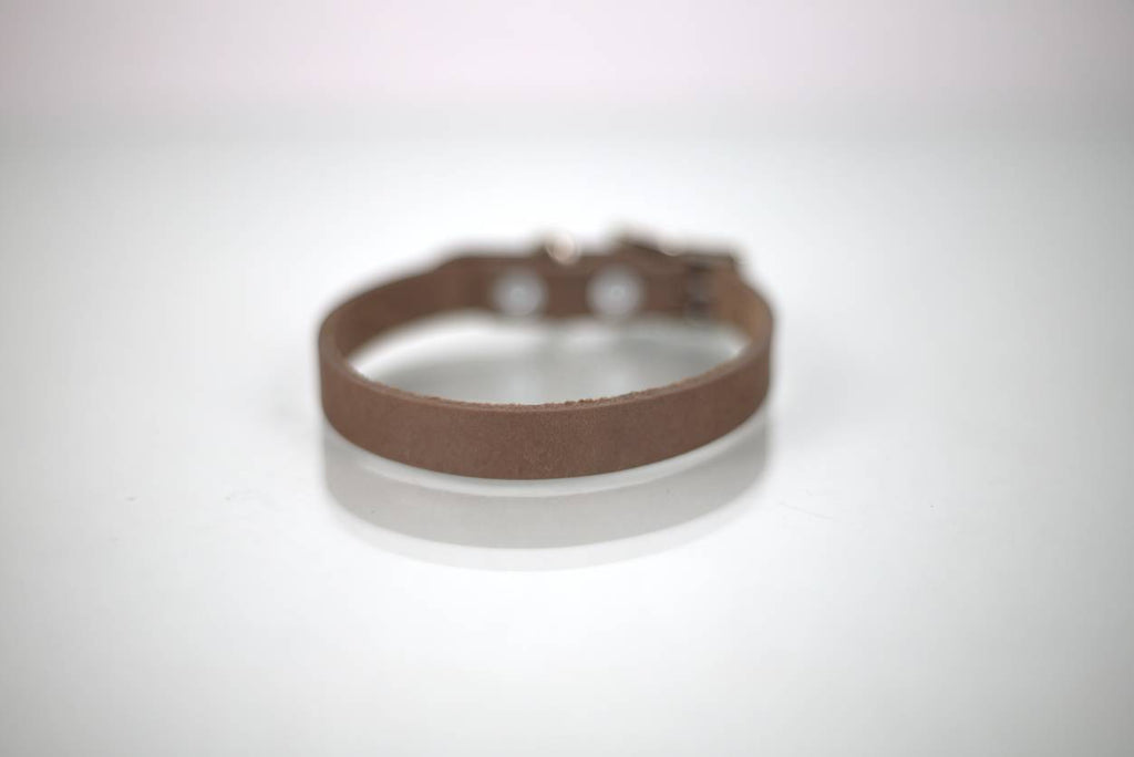 Collar Liso para Perro de Piel, 1cm de ancho