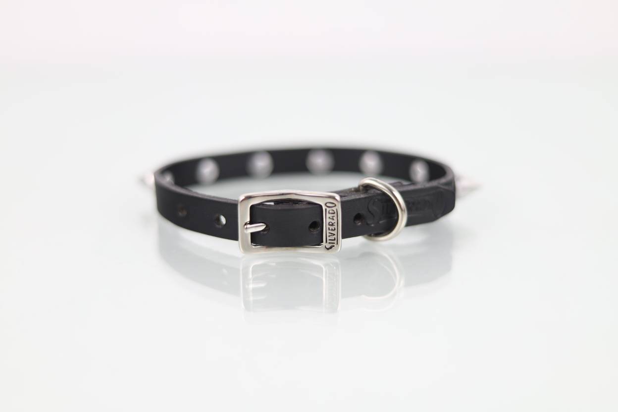 Collar con Picos para Perro de Piel, 1cm de ancho