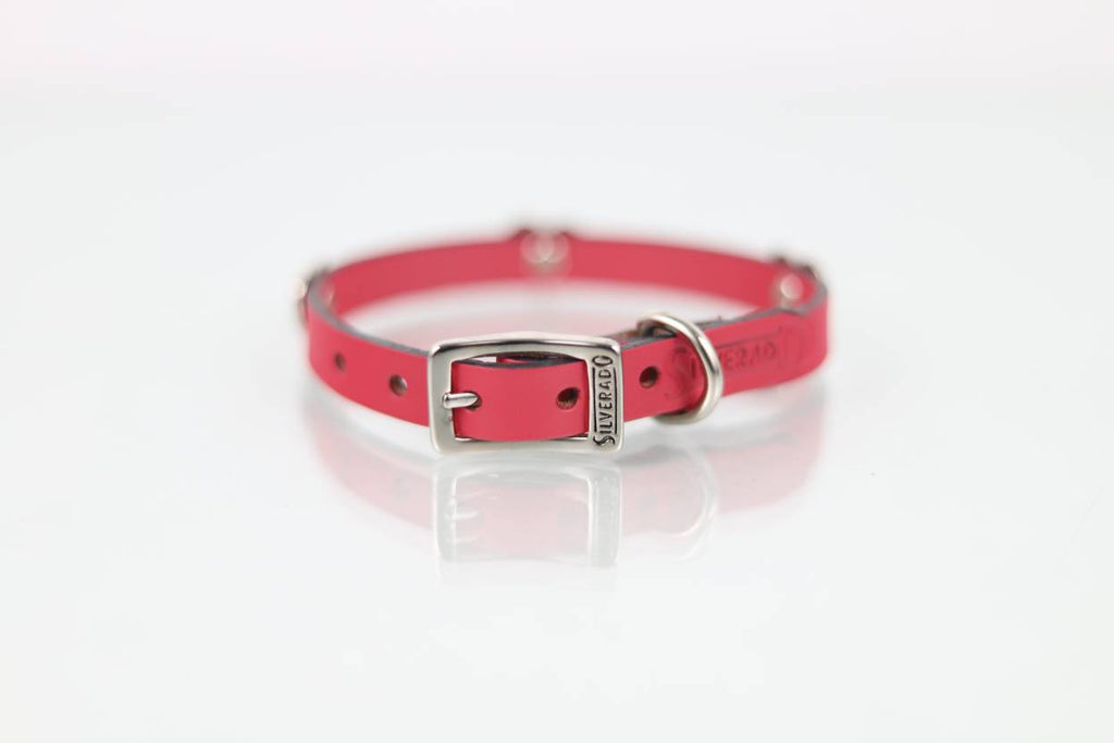 Collar con Aplicación Metálica Corazón para Perro de Piel, 1cm de ancho