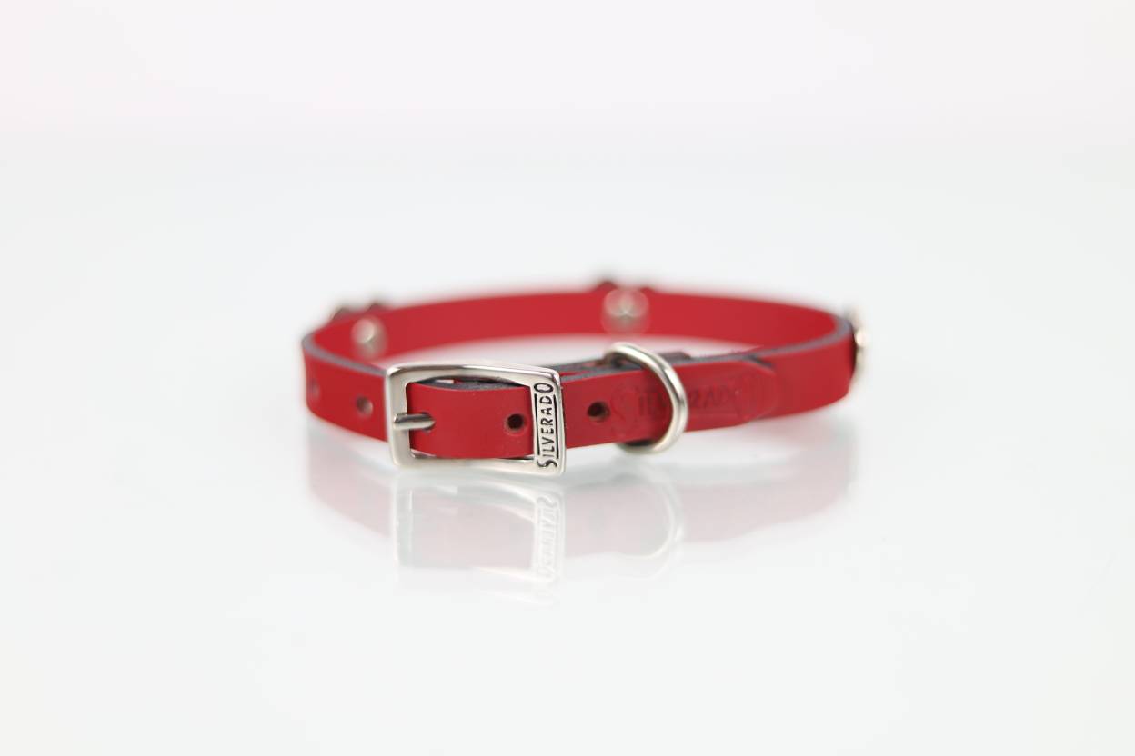 Collar con Aplicación Metálica Corazón para Perro de Piel, 1cm de ancho