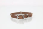 Collar con Aplicación Metálica Corazón para Perro de Piel, 1cm de ancho