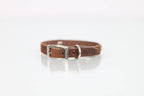 Collar con Aplicación Metálica Hueso para Perro de Piel, 1cm de ancho