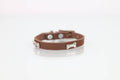 Collar con Aplicación Metálica Hueso para Perro de Piel, 1cm de ancho