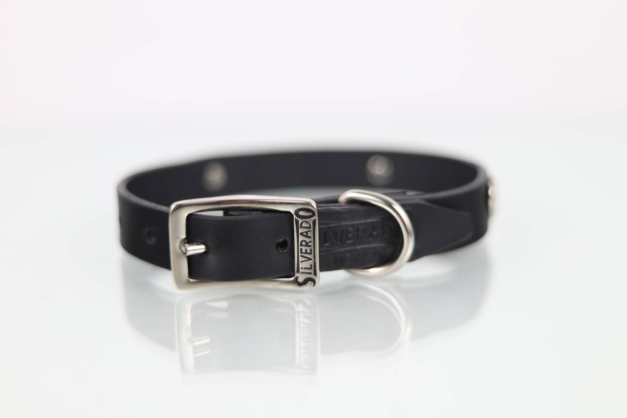 Collar con Aplicación Metálica Corazón para Perro de Piel, 2cm de ancho