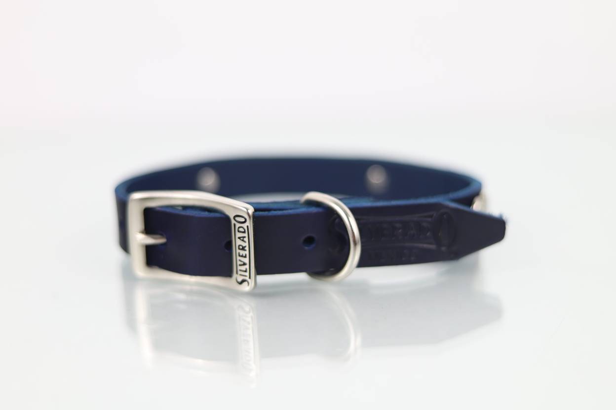 Collar con Aplicación Metálica Corazón para Perro de Piel, 2cm de ancho