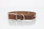 Collar con Aplicación Metálica Corazón para Perro de Piel, 2cm de ancho