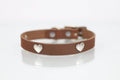Collar con Aplicación Metálica Corazón para Perro de Piel, 2cm de ancho