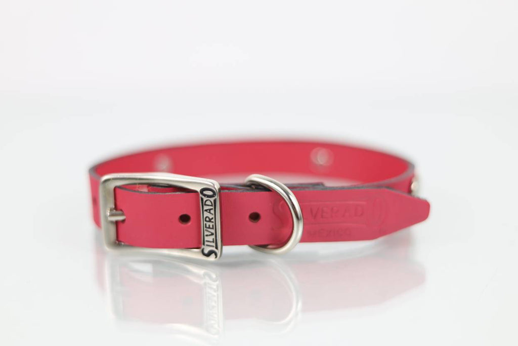 Collar con Aplicación Metálica Corazón para Perro de Piel, 2cm de ancho
