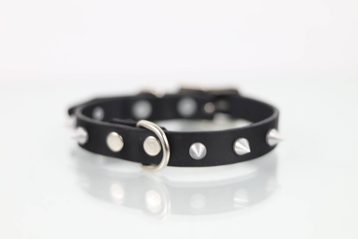 Collar con Picos para Perro de Piel, 2cm de ancho