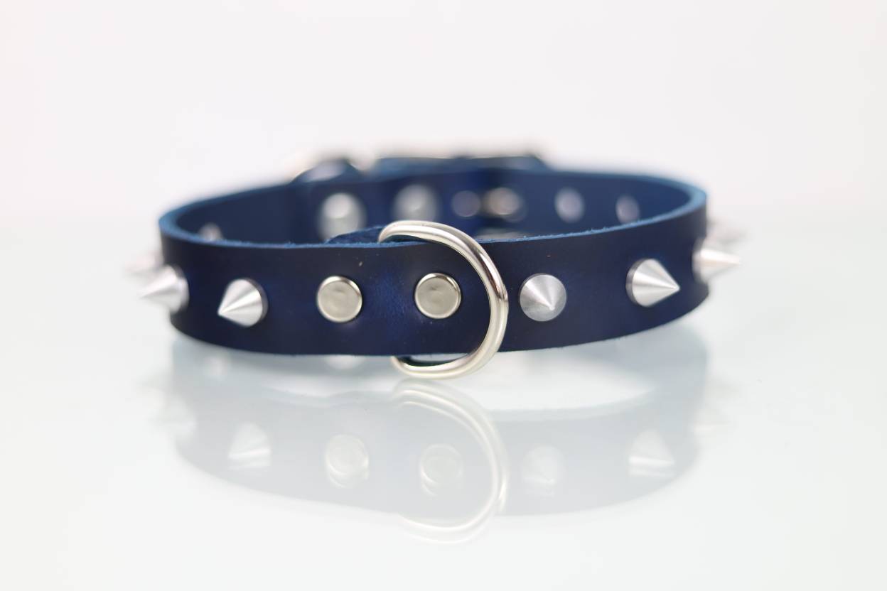 Collar con Picos para Perro de Piel, 3cm de ancho