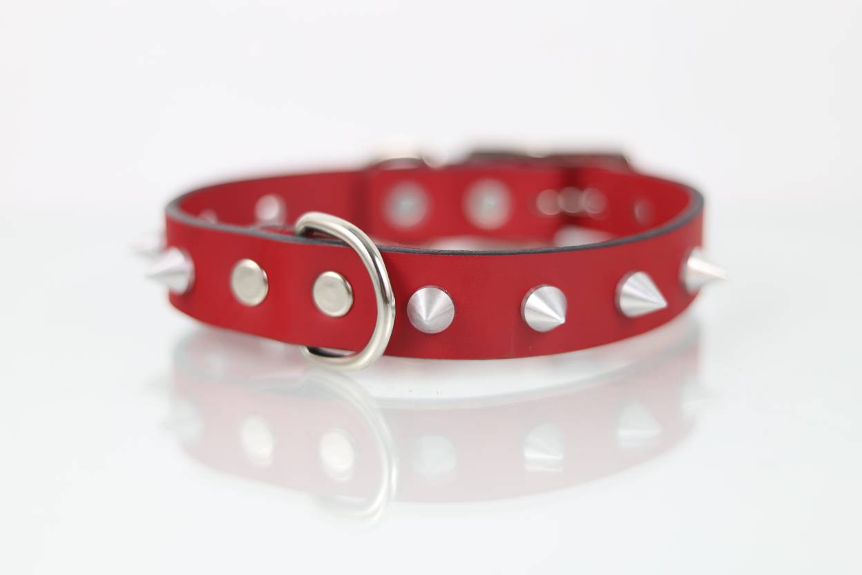 Collar con Picos para Perro de Piel, 3cm de ancho