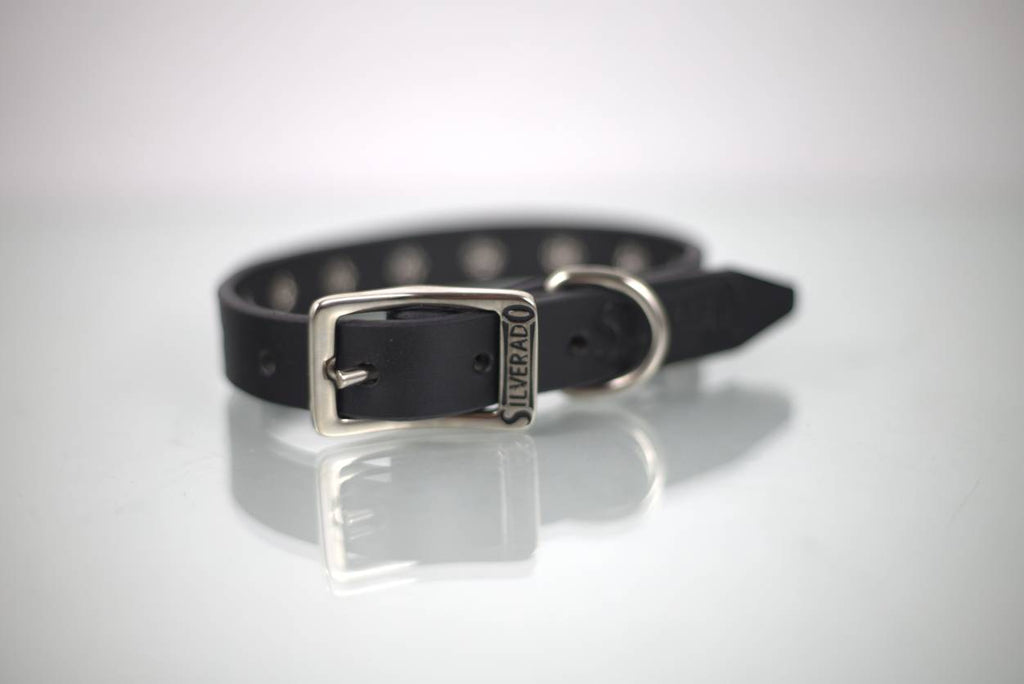 Collar con Estoperol para Perro de Piel, 1cm de ancho