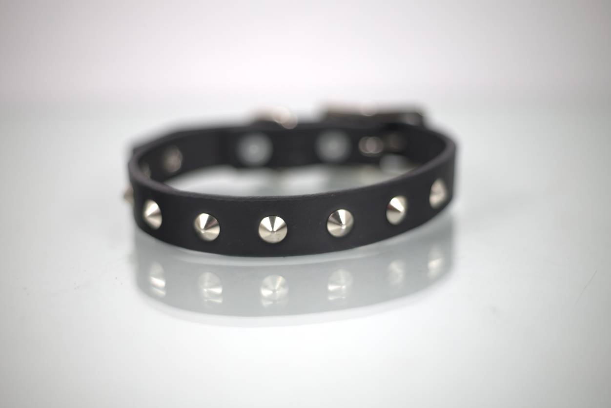 Collar con Estoperol para Perro de Piel, 1cm de ancho