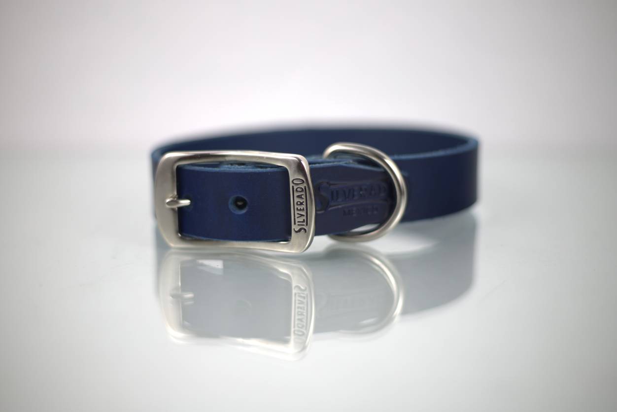 Collar Liso para Perro de Piel, 3cm de ancho