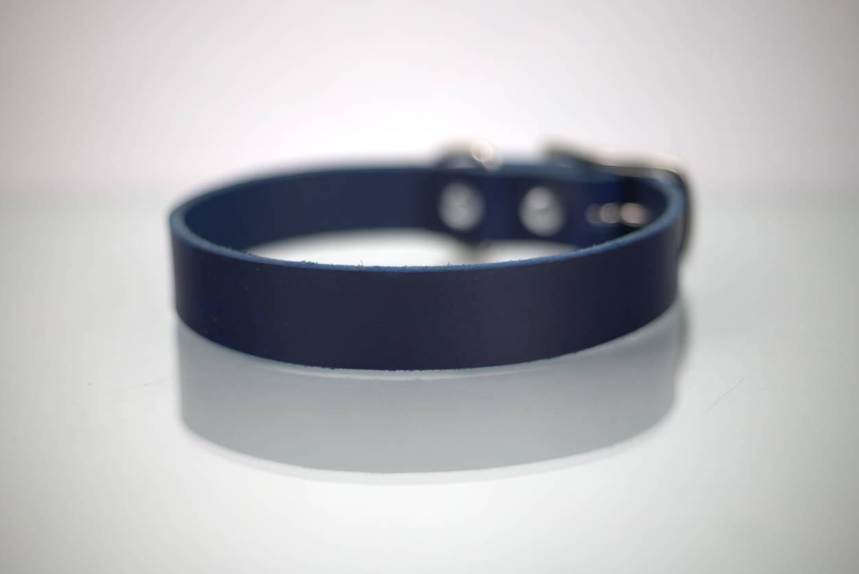 Collar Liso para Perro de Piel, 3cm de ancho