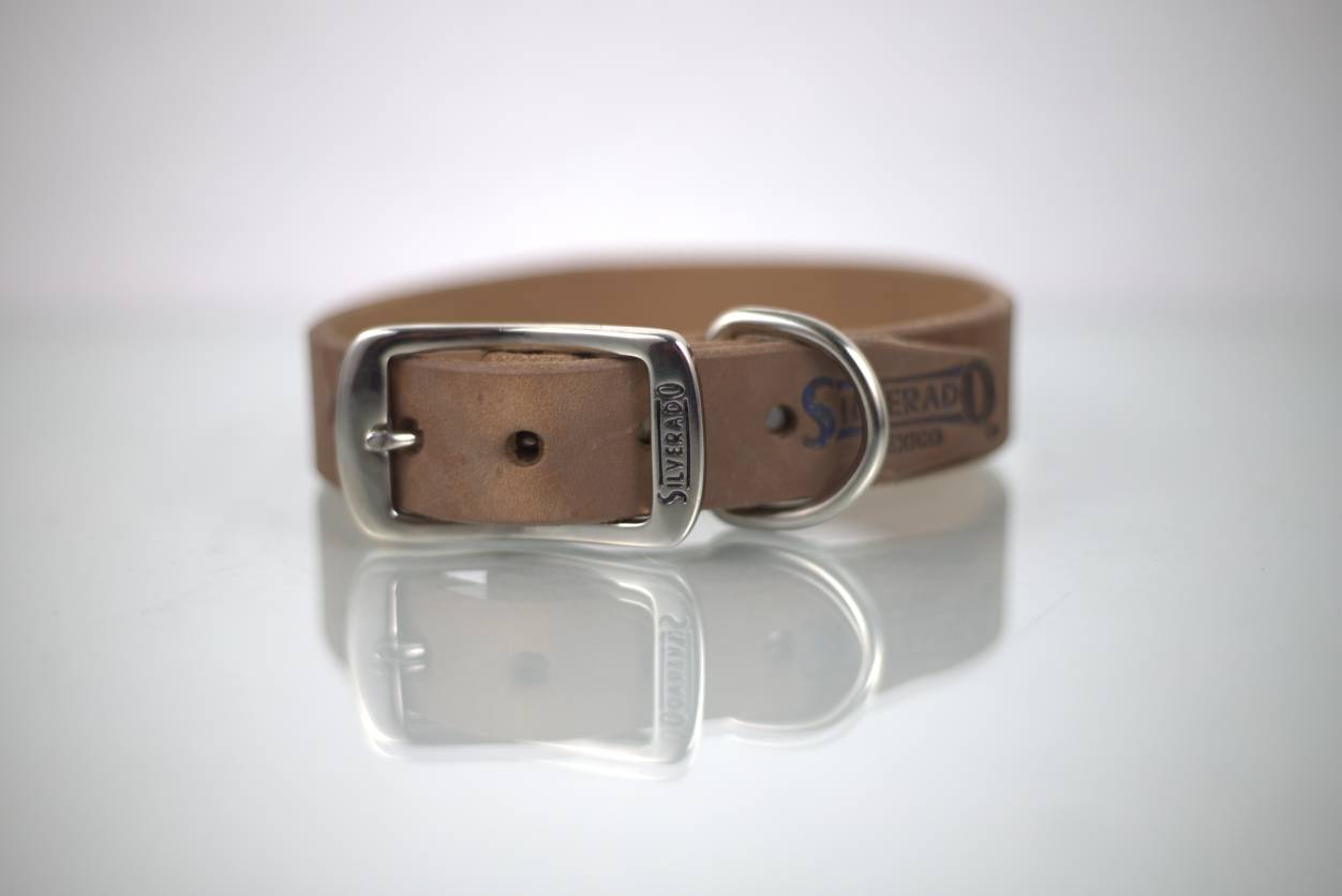 Collar Liso para Perro de Piel, 3cm de ancho