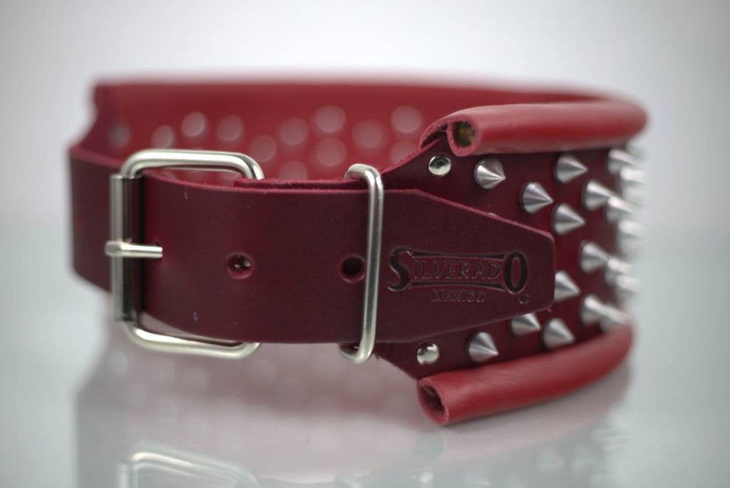 Collar con Picos para Perro de Piel, 9cm de ancho