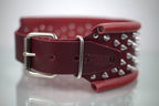 Collar con Picos para Perro de Piel, 9cm de ancho