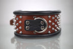 Collar con Picos para Perro de Piel, 9cm de ancho