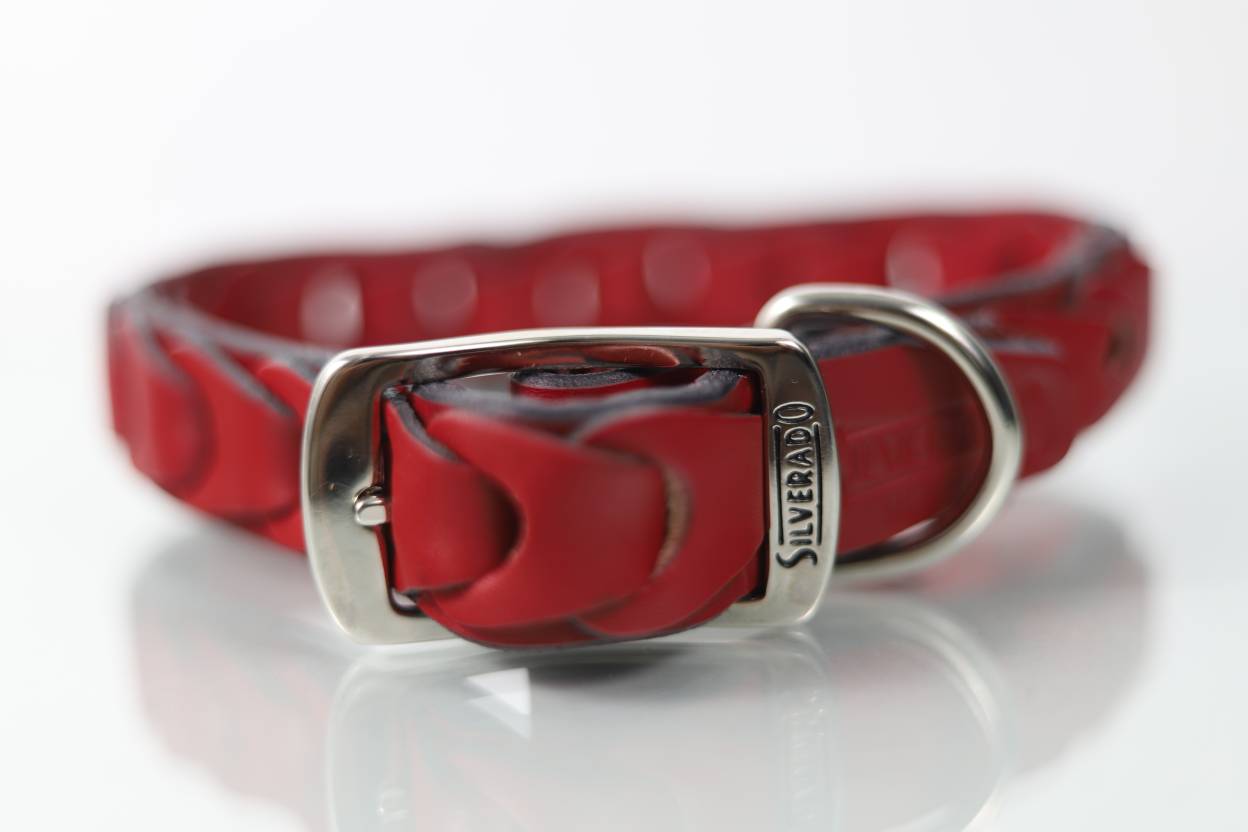 Collar Trenzado para Perro de Piel, 3cm de ancho