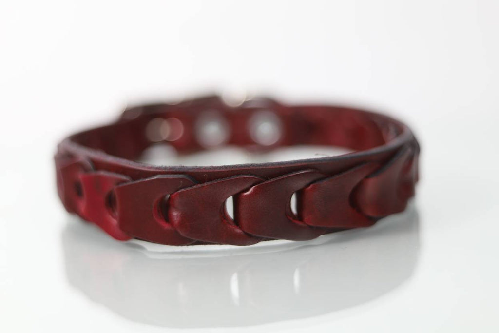 Collar Trenzado para Perro de Piel, 3cm de ancho