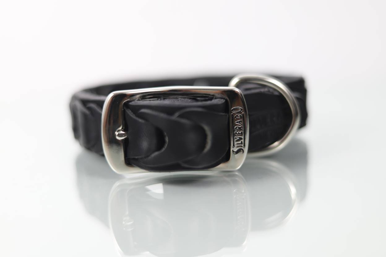 Collar Trenzado para Perro de Piel, 3cm de ancho