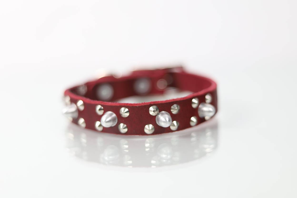 Collar Bala para Perro de Piel, 2cm de ancho