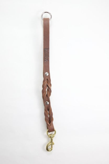 Maniquera para Perro de Piel con Bandola de Bronce, 2cm × 45cm