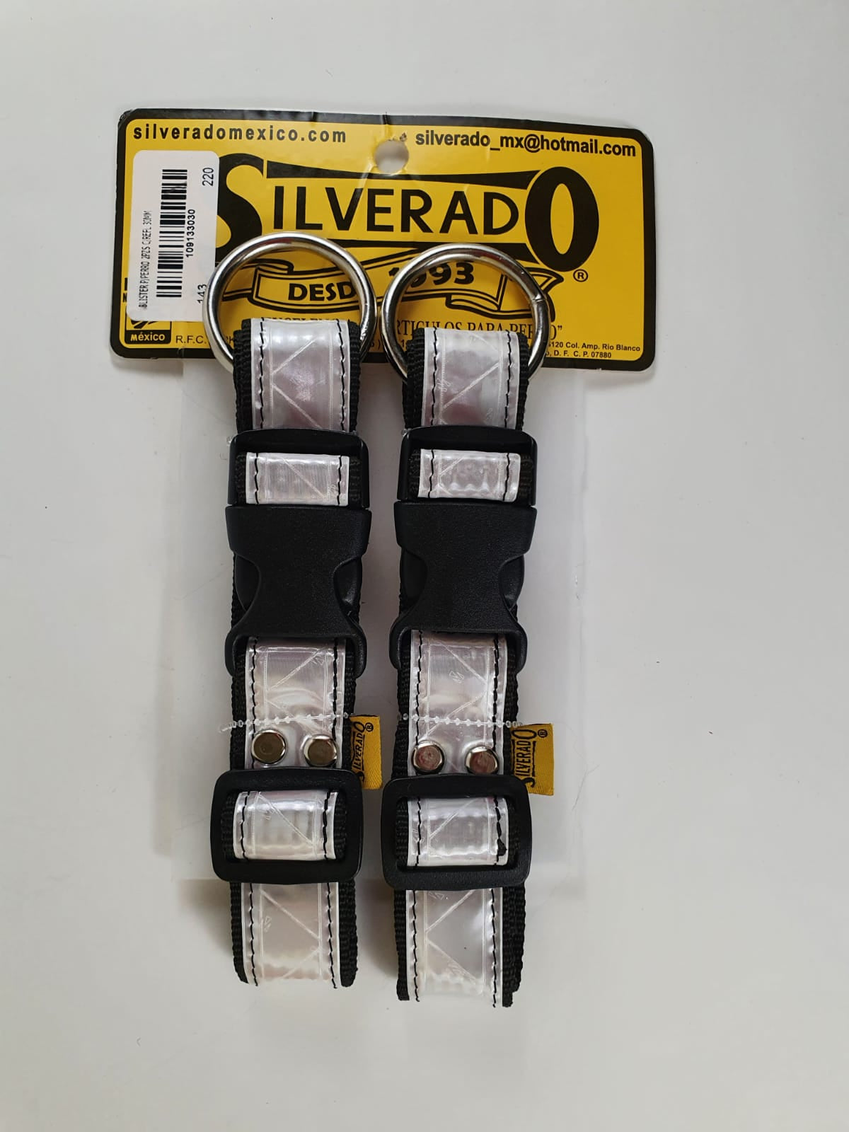 Blister 2pz Collar con Reflejante para Perro de Nylon, 3cm de ancho