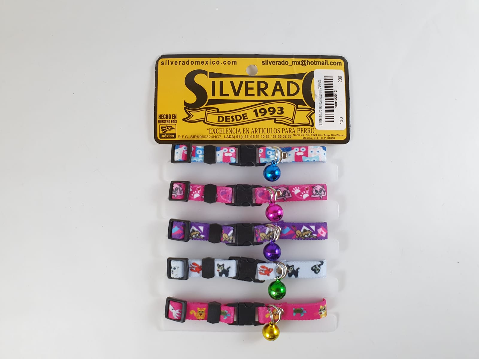 Blister 5pz Collar Estampado para Perro de Nylon, 12mm