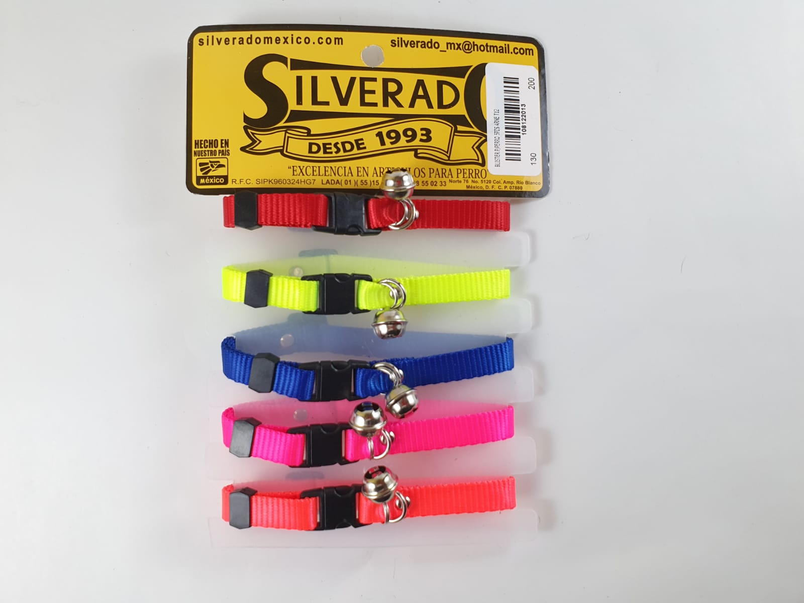 Blister 5pz Collar Estampado para Perro de Nylon, 12mm